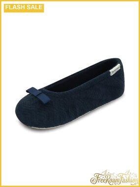 Diamond Microterry Ballerina Slippers Memory Foam Suede Sole